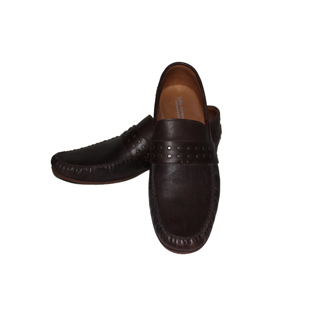 JOHN VARVATOS brown leather loafers size 11 ITALY